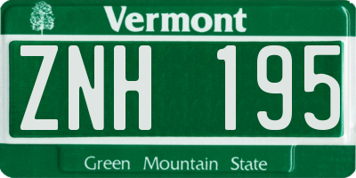VT license plate ZNH195