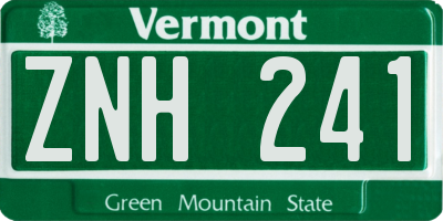 VT license plate ZNH241