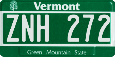 VT license plate ZNH272