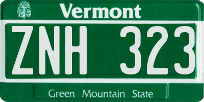 VT license plate ZNH323