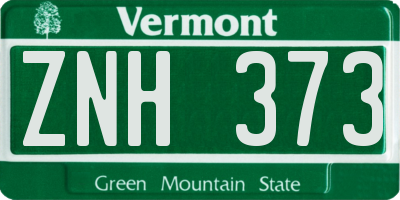 VT license plate ZNH373