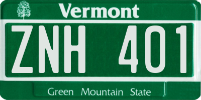 VT license plate ZNH401