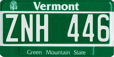 VT license plate ZNH446