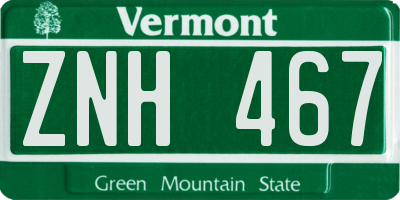 VT license plate ZNH467