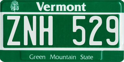 VT license plate ZNH529