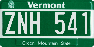 VT license plate ZNH541