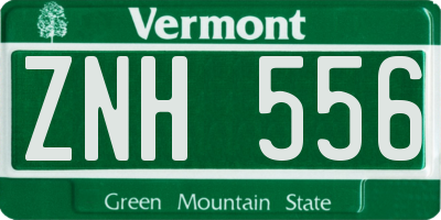 VT license plate ZNH556
