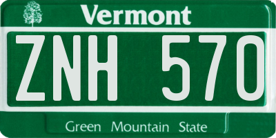 VT license plate ZNH570