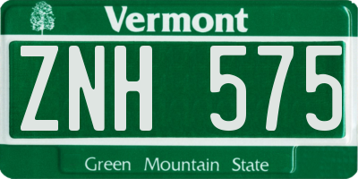 VT license plate ZNH575