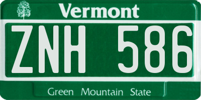 VT license plate ZNH586