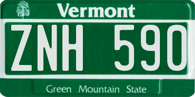 VT license plate ZNH590