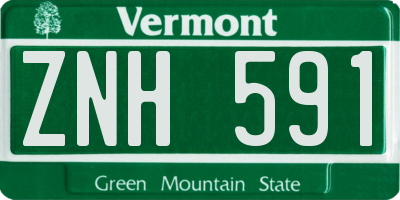 VT license plate ZNH591