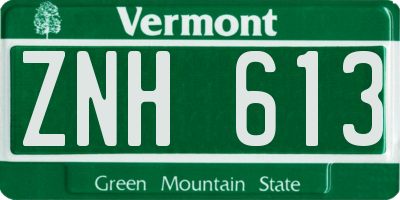 VT license plate ZNH613
