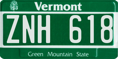 VT license plate ZNH618