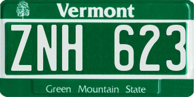 VT license plate ZNH623