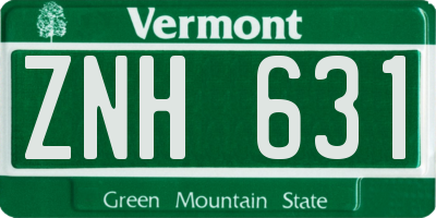VT license plate ZNH631