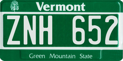 VT license plate ZNH652