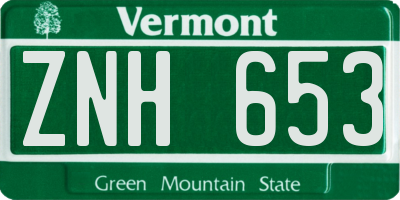 VT license plate ZNH653