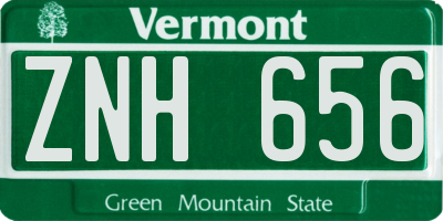 VT license plate ZNH656