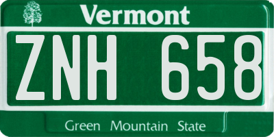 VT license plate ZNH658