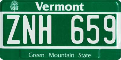 VT license plate ZNH659