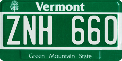 VT license plate ZNH660