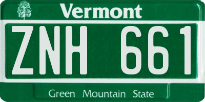 VT license plate ZNH661