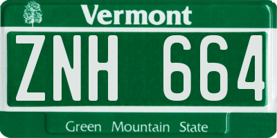 VT license plate ZNH664