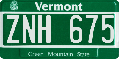 VT license plate ZNH675