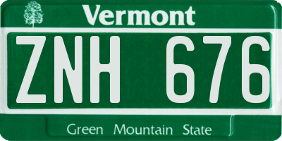 VT license plate ZNH676