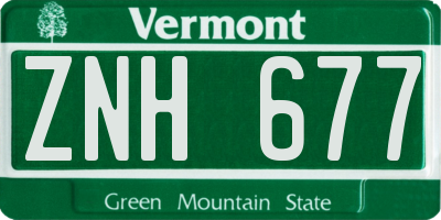 VT license plate ZNH677