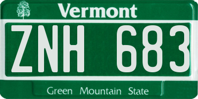 VT license plate ZNH683