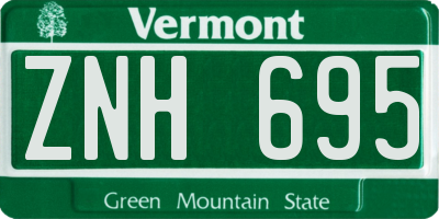 VT license plate ZNH695