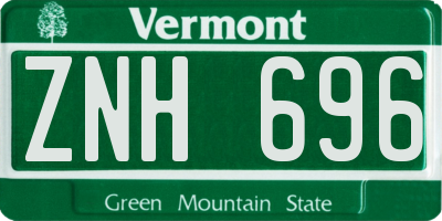 VT license plate ZNH696