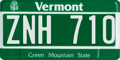 VT license plate ZNH710