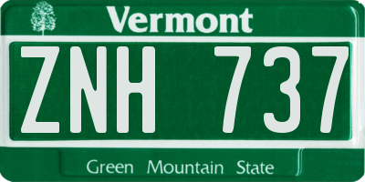 VT license plate ZNH737