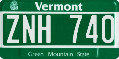 VT license plate ZNH740