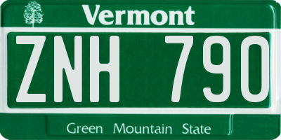 VT license plate ZNH790