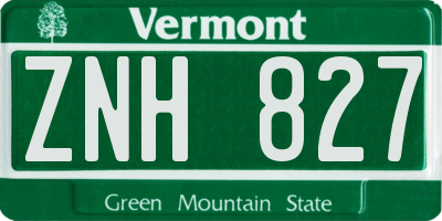VT license plate ZNH827