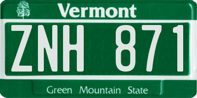 VT license plate ZNH871