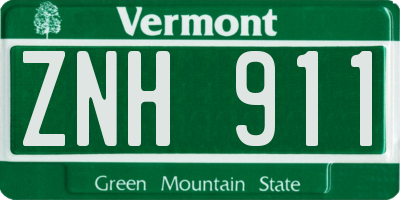 VT license plate ZNH911