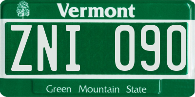 VT license plate ZNI090