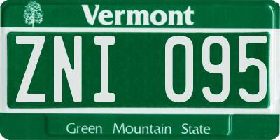 VT license plate ZNI095