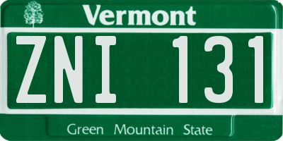 VT license plate ZNI131