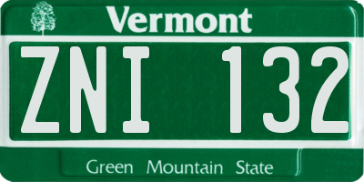 VT license plate ZNI132