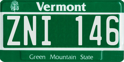 VT license plate ZNI146