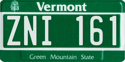 VT license plate ZNI161