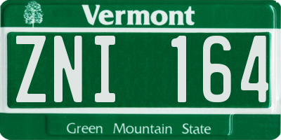 VT license plate ZNI164