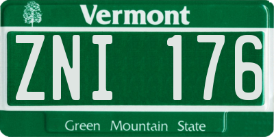 VT license plate ZNI176