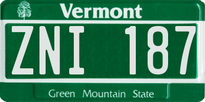 VT license plate ZNI187